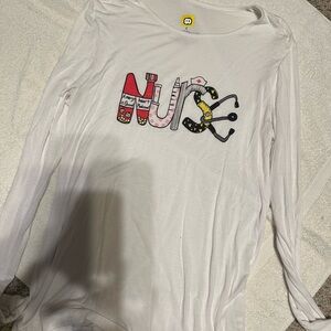 WonderWink Women's Long Sleeve Nurse Tee - White